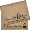 2 Pieces Waterproof Coffee Bar Mat - Coffee Hot / Coffee Time, Farmhouse Burlap Coffee Bar Placemat With Fabric Backing Coffee Maker, Coffee Station Accessories Decor Coffee Lovers Gift