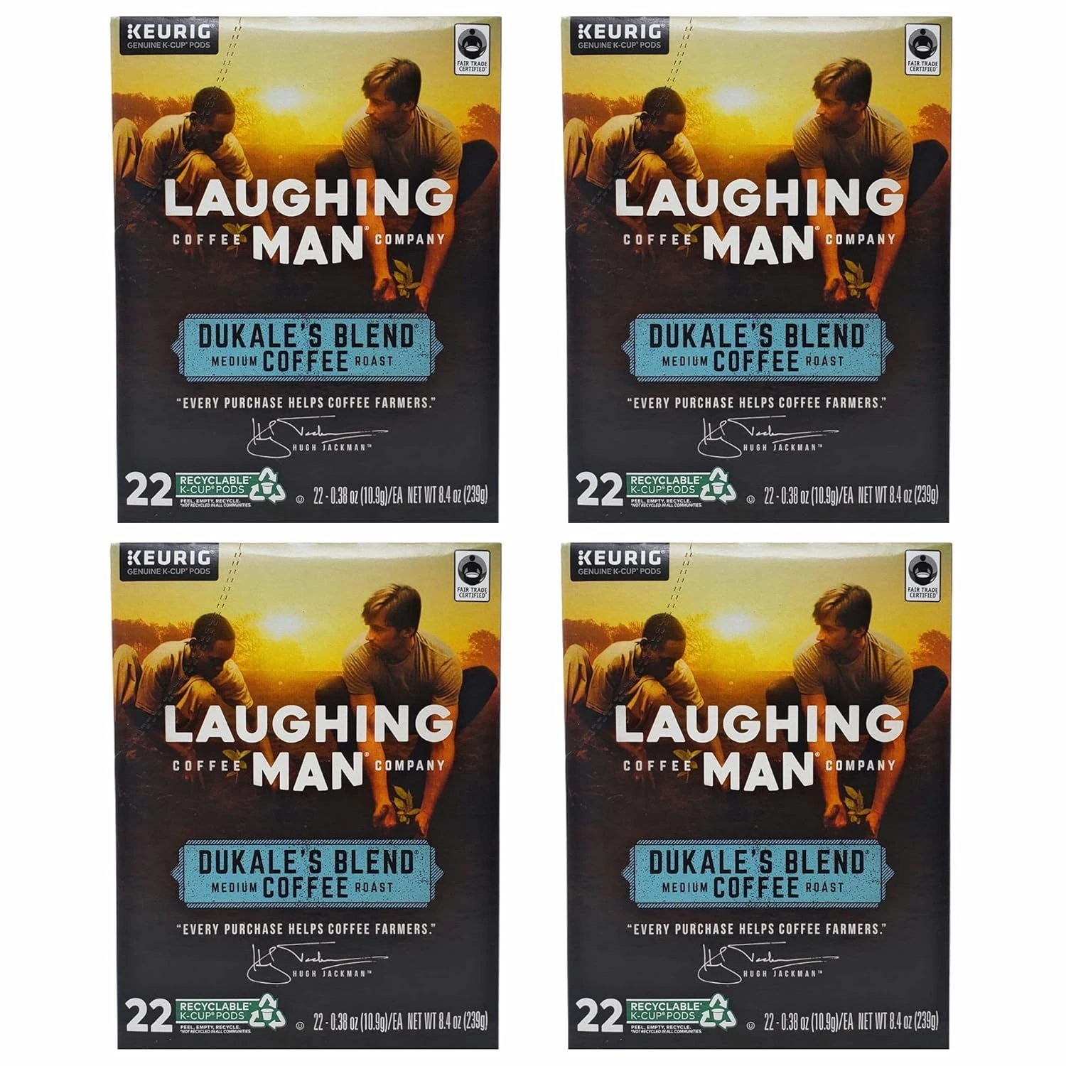 Laughing Man Coffee K Cups - Dukales Blend Coffee - Pack Of 88 K Cups -in 4 Boxes - Medium Roast Coffee - For Use Of Keurig Coffee Makers 3 Laughing Man Coffee K Cups - Dukales Blend Coffee - Pack Of 88 K Cups -in 4 Boxes - Medium Roast Coffee - For Use Of Keurig Coffee Makers