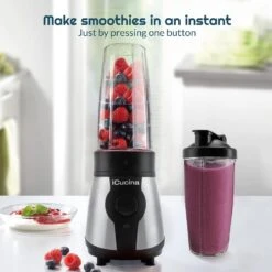 ICucina Personal, Portable Blender For Shakes And Smoothies, Single Serve, 28oz Cups With To-Go Lids -Small Appliance Store 81liCBwEBiL. AC SL1500