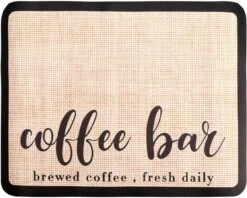 15.75 X19.69inch Coffee Maker Mat,Coffee Bar Decor Accessories For Countertop,Hide Stain Water Absorbent Non Slip Quick Dish Drying Mat Fit Under Coffee Pot Espresso Machine(brown)