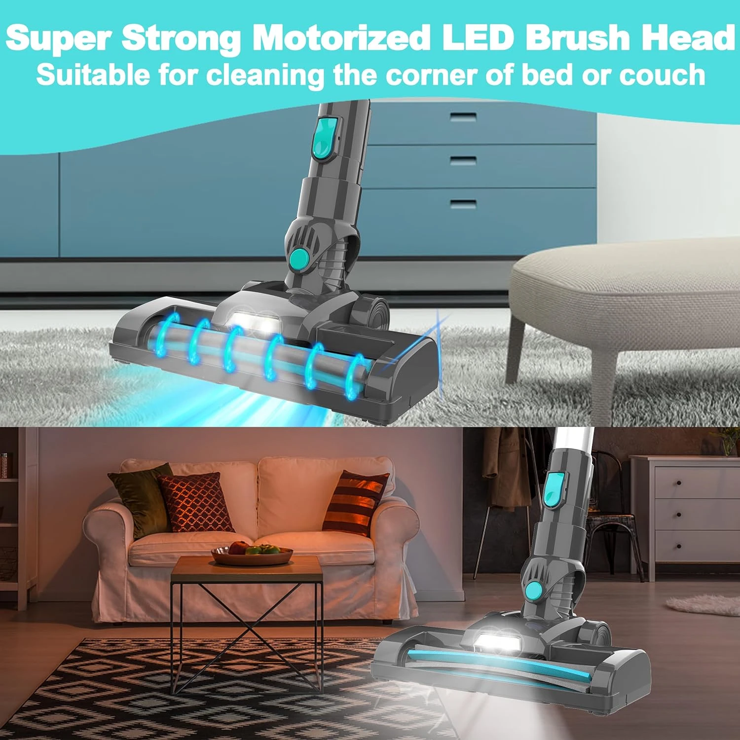 Foppapedretti Cordless Vacuum Cleaner, 25Kpa Powerful Stick Vacuum, 210W Brushless Motor 4-in-1 Rechargeable Vacuum With 2200mAh Battery Up To 35 Mins Runtime, Lightweight Vacuum Cleaner For Pet Hair 6 Foppapedretti Cordless Vacuum Cleaner, 25Kpa Powerful Stick Vacuum, 210W Brushless Motor 4-in-1 Rechargeable Vacuum With 2200mAh Battery Up To 35 Mins Runtime, Lightweight Vacuum Cleaner For Pet Hair - Image 4