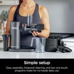 Ninja JC151 NeverClog Cold Press Juicer, Powerful Slow Juicer With Total Pulp Control, Countertop, Electric, 2 Pulp Functions, Dishwasher Safe, 2nd Generation, Charcoal -Small Appliance Store 81qAUYTmIqL. AC SL1500