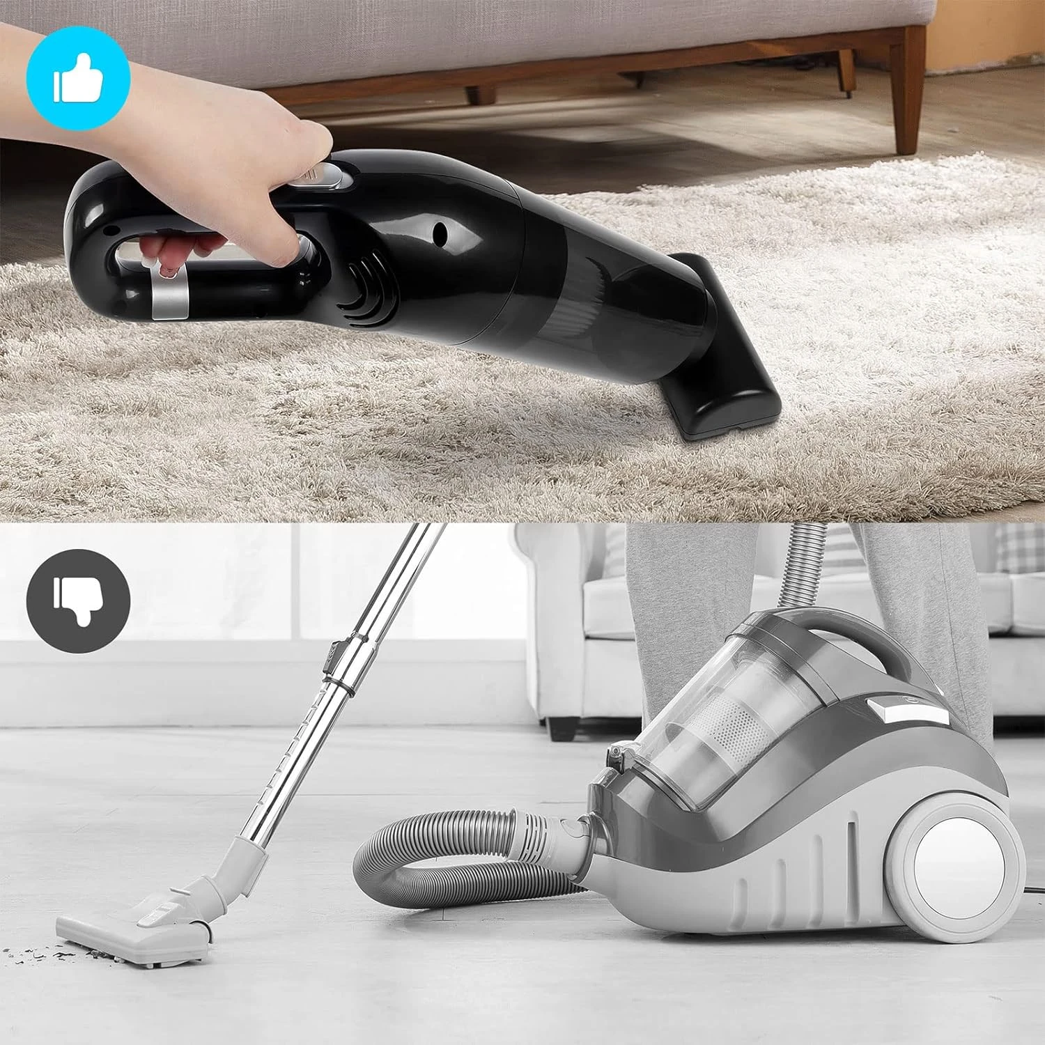 CHUYI Handheld Vacuum Cleaner, Rechargeable Mini Portable Wet And Dry Wireless Car Vacuum Cleaner With HEPA Filters For All-Round Cleaning, With Floor Brush, Various Nozzles, And Storage Bag 9 CHUYI Handheld Vacuum Cleaner, Rechargeable Mini Portable Wet And Dry Wireless Car Vacuum Cleaner With HEPA Filters For All-Round Cleaning, With Floor Brush, Various Nozzles, And Storage Bag - Image 7