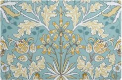 Coffee Mat Coffee Bar Mat Coffee Maker Mat For Countertops Coffee Machine Mat Leather Absorbent Drying Mat For Kitchen Counter Coffee Bar Accessories Coffee Bar Decor 18" X 12" Floral Light Blue