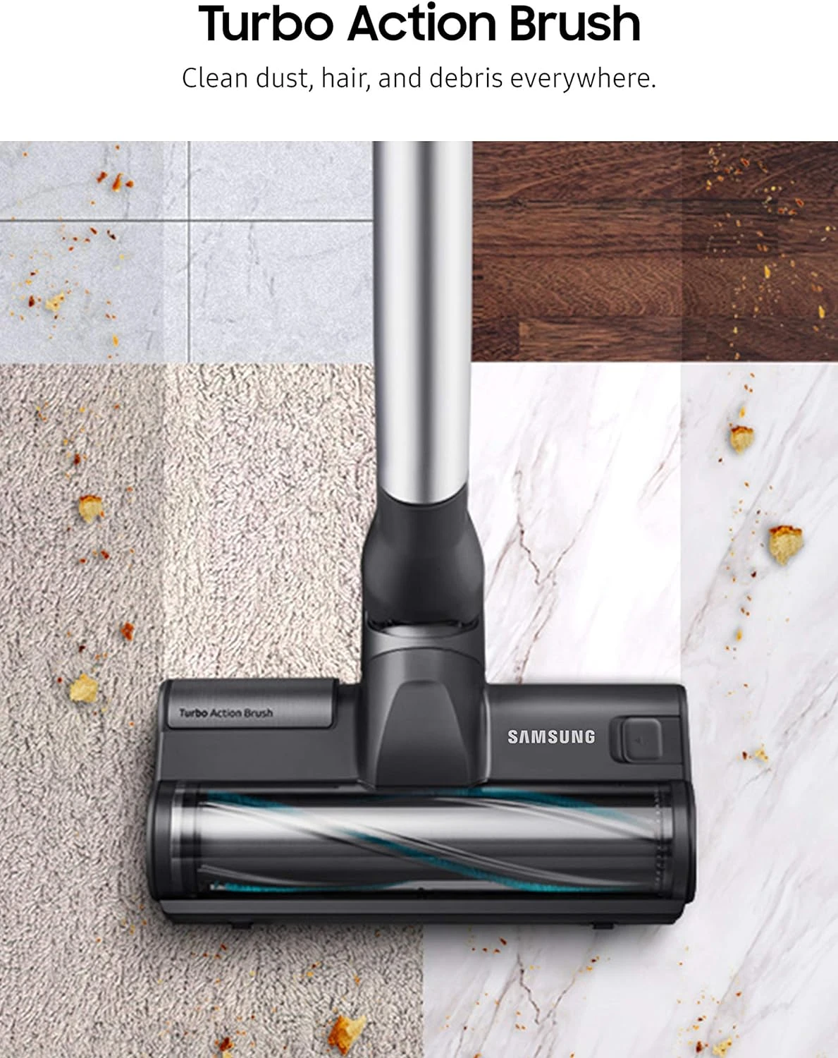 Samsung Jet 75 Stick Cordless Lightweight Vacuum Cleaner With Removable Long Lasting Battery And 200 Air Watt Suction Power, Complete With 180 Deg Swivel Brush, Titan Silver 9 Samsung Jet 75 Stick Cordless Lightweight Vacuum Cleaner With Removable Long Lasting Battery And 200 Air Watt Suction Power, Complete With 180 Deg Swivel Brush, Titan Silver - Image 7