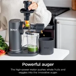 Ninja JC151 NeverClog Cold Press Juicer, Powerful Slow Juicer With Total Pulp Control, Countertop, Electric, 2 Pulp Functions, Dishwasher Safe, 2nd Generation, Charcoal -Small Appliance Store 81vEdPkHknL. AC SL1500