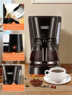 Gevi 5 Cups Small Coffee Maker, Compact Coffee Machine With Reusable Filter, Warming Plate And Coffee Pot For Home And Office -Small Appliance Store 81vMkt1E01L. AC SL1500