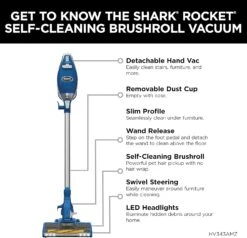 Shark HV343AMZ Rocket Corded Stick Vacuum With Self-Cleaning Brushroll, Lightweight & Maneuverable, Perfect For Pet Hair Pickup, Converts To A Hand Vacuum, With Crevice & Upholstery Tools, Blue/Silver 21 Shark HV343AMZ Rocket Corded Stick Vacuum With Self-Cleaning Brushroll, Lightweight & Maneuverable, Perfect For Pet Hair Pickup, Converts To A Hand Vacuum, With Crevice & Upholstery Tools, Blue/Silver -Small Appliance Store 81y5MAnOwLS. AC SL1500