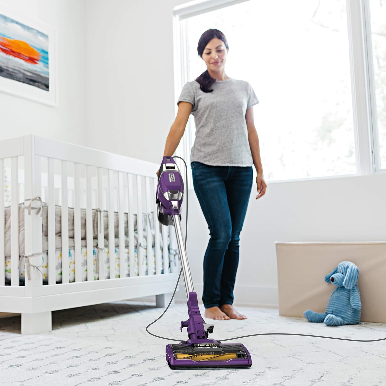 Shark ZS351 Rocket Corded Ultra-Light Vacuum With Zero-M Anti-Hair Wrap Technology, XL Dust Cup, Hand Vacuum Mode, Swivel Steering, Plum Purple 4 Shark ZS351 Rocket Corded Ultra-Light Vacuum With Zero-M Anti-Hair Wrap Technology, XL Dust Cup, Hand Vacuum Mode, Swivel Steering, Plum Purple - Image 2