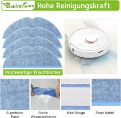 Wipes Replacement Mop For Roborock S7 Vacuum Cleaner S7 Plus S7 MaxV S7 MaxV Plus S7 MaxV Ultra S7 Pro Ultra T7 T7 Plus T7S T7SPlus Reusable Hard Floor Cloth Expert Wet Microfiber Soft Pad, 5 Pack -Small Appliance Store 81zDN6MrihL. AC SL1483