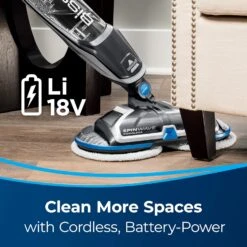Bissell SpinWave Cordless Hard Floor Expert, 23159, Titanium With Electric Blue Accents -Small Appliance Store 912eFQgAUML. AC SL1500