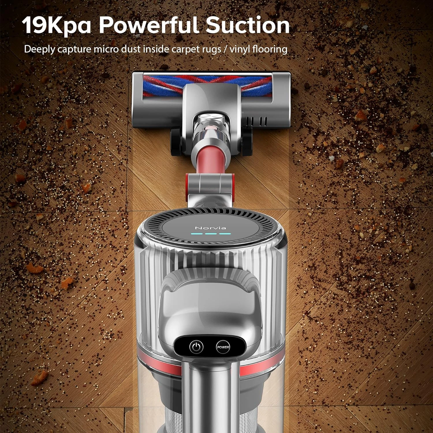 AIRBOT Cordless Vacuum Cleaner 190W Brushless Motor Cordless Stick Vacuum Cleaner, Up To 35mins Runtime, Lightweight Handheld Vacuum For Home Hard Floor Wood Floor Pet Hai 4 AIRBOT Cordless Vacuum Cleaner 190W Brushless Motor Cordless Stick Vacuum Cleaner, Up To 35mins Runtime, Lightweight Handheld Vacuum For Home Hard Floor Wood Floor Pet Hai - Image 2