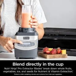 Ninja BL660 Professional Compact Smoothie & Food Processing Blender, 1100-Watts, 3 Functions -for Frozen Drinks, Smoothies, Sauces, More, 72-oz.* Pitcher, (2) 16-oz. To-Go Cups & Spout Lids, Gray -Small Appliance Store 91syZdZA1GL. AC SL1500