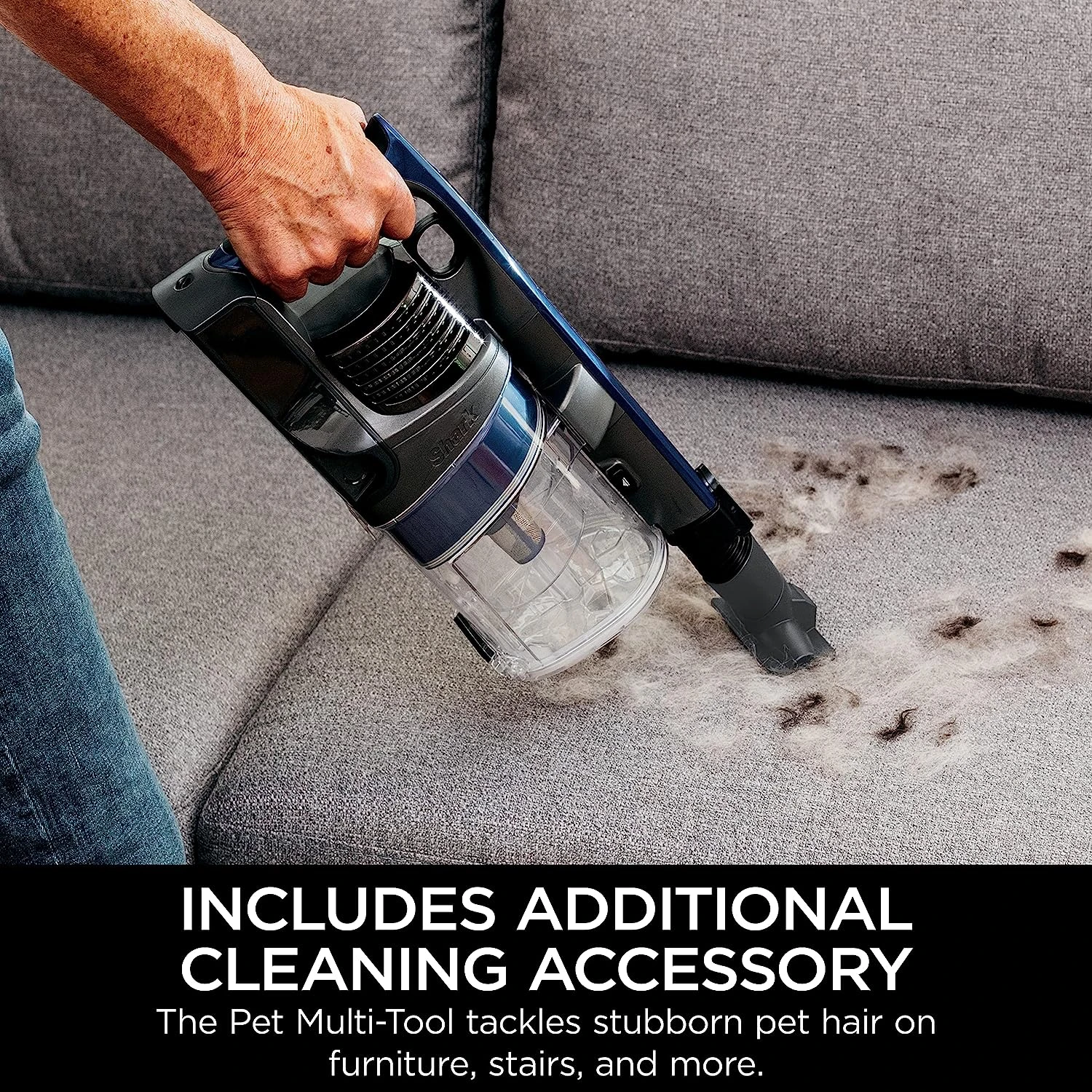 Shark IX141 Pet Cordless Stick Vacuum With XL Dust Cup, LED Headlights, Removable Handheld, Crevice Tool & Pet Multi-Tool, 40min Runtime, Grey/Iris, 7.5 Lbs 8 Shark IX141 Pet Cordless Stick Vacuum With XL Dust Cup, LED Headlights, Removable Handheld, Crevice Tool & Pet Multi-Tool, 40min Runtime, Grey/Iris, 7.5 Lbs - Image 6